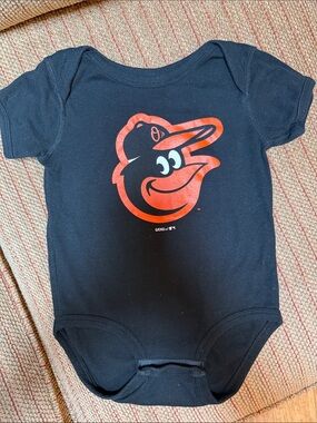Baltimore Orioles Baby Bodysuit - Black with Orange Logo